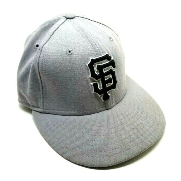New Era MLB San Francisco Giants Baseball 59fifty 7" Hat Cap Gray Black Letters - Picture 2 of 6